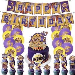 Los Angeles Lakers Basketball Birthday Party Supplies 