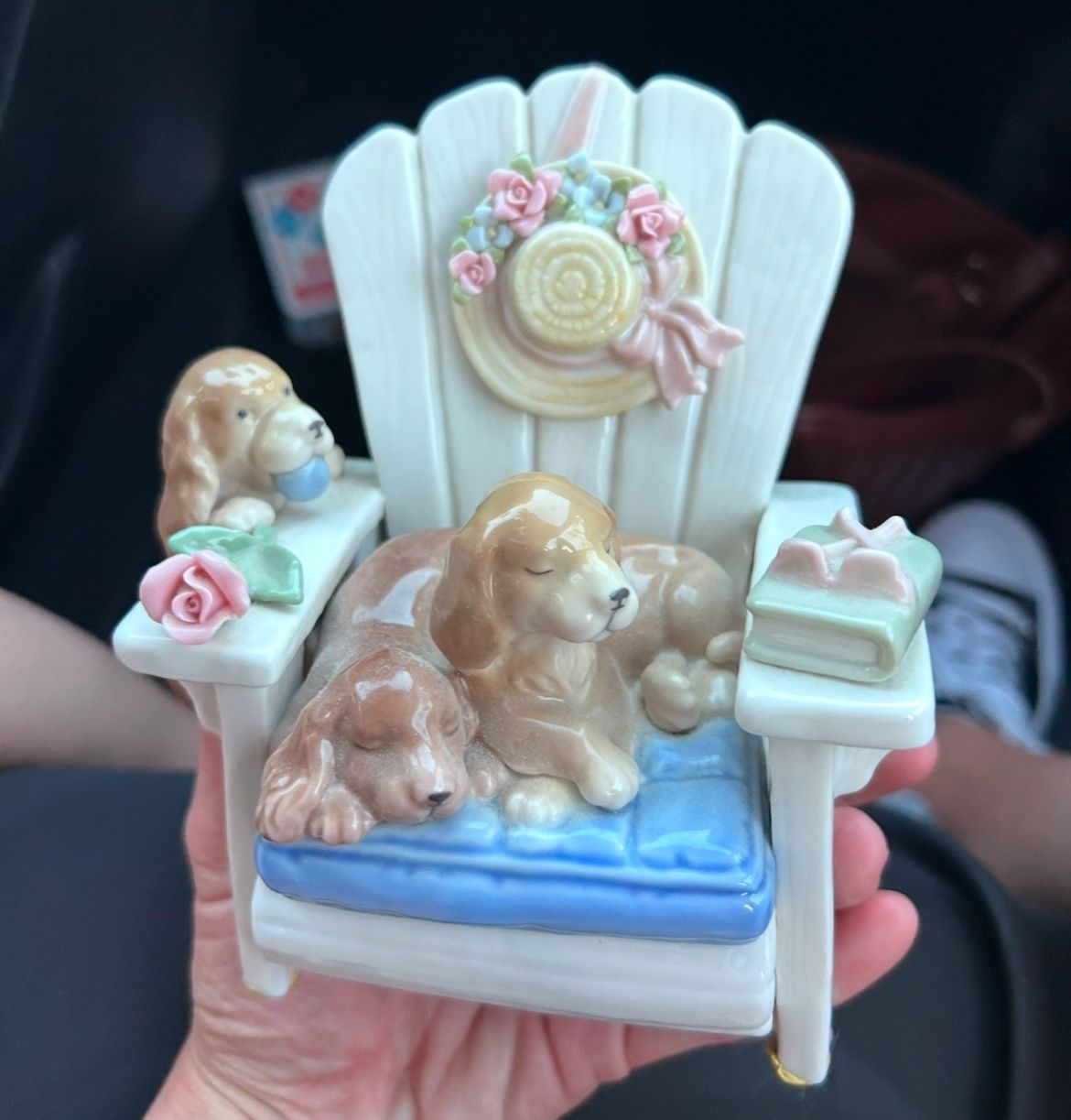 Porcelain Puppy Music Box