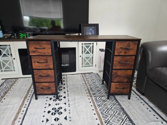 Computer Desk with 8 Drawers – $60