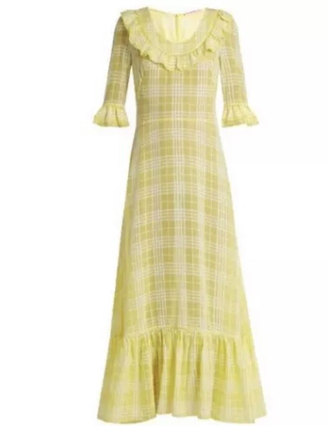The Vampires Wife dreamy diaphanous Gloria maxi dress yellow size 10 UK