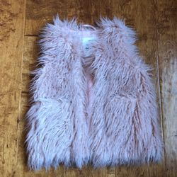 Girls Faux Fur Pink Vest Zara