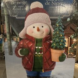 Christmas Snow Man With Led Decoration 