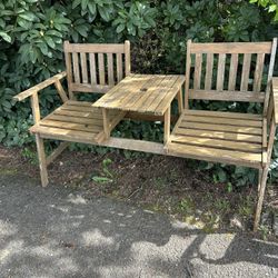 Wooden Jack and Jill Garden Bench. Read description