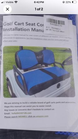 Golf Cart Seat Covers For Yamaha G29( Blue)