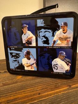 Los Angeles Dodgers MLB Metal Lunchbox Farmer John 2003 Roster Nomo Green Gagne