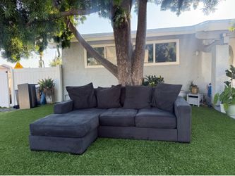Charcoal Grey Sectional Sofa with Reversible Chaise