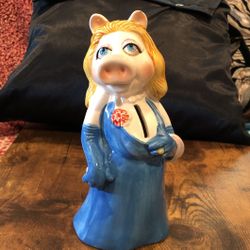 7.6”Miss Piggy Ceramic Bank Made By Sigma Taste Setter A Henson Association 1980s