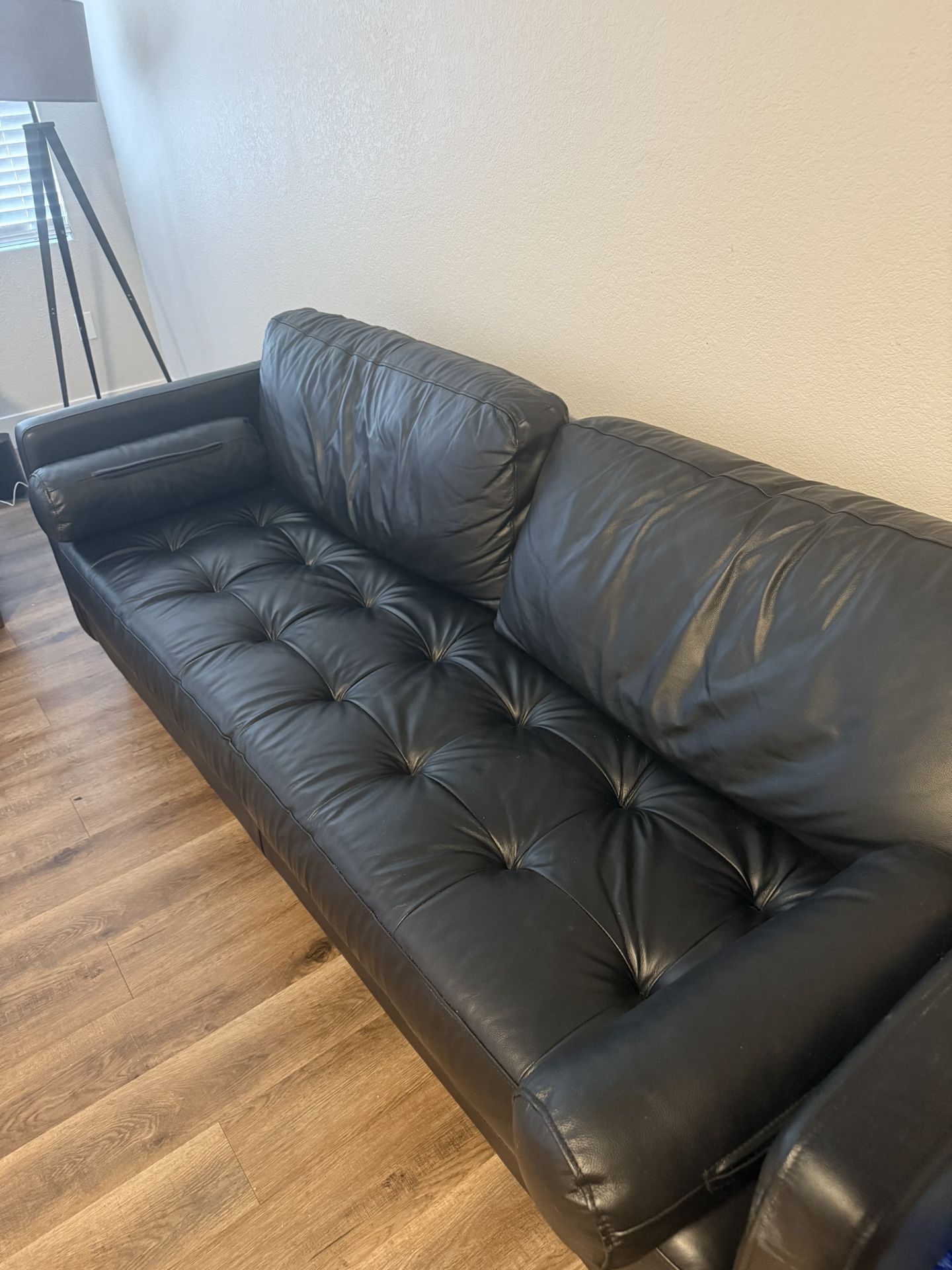 Black Leather Couch And Love Seat