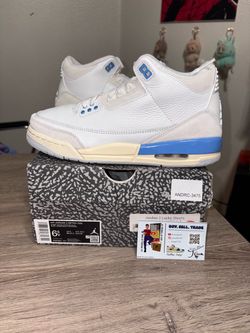 Size 6.5Y / 8W - Nike Air Jordan 3 Lucky Shorts White UNC Blue