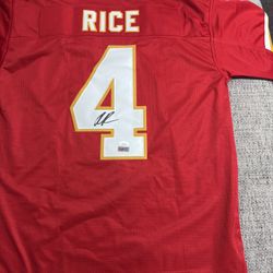 Rashee Rice Signed Autograph Custom Jersey - JSA Coa Sticker Only - KC Chiefs