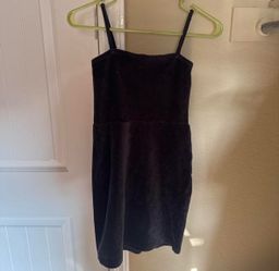 Size Small Black Velvet Mini Dress with Spaghetti Straps