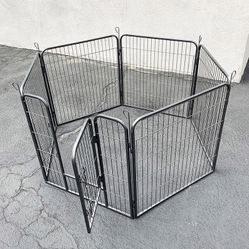 (New in box) $85 Heavy Duty Dog Pet Playpen Fence Gate, 6-Panels X (32” Tall X 32” Wide) 