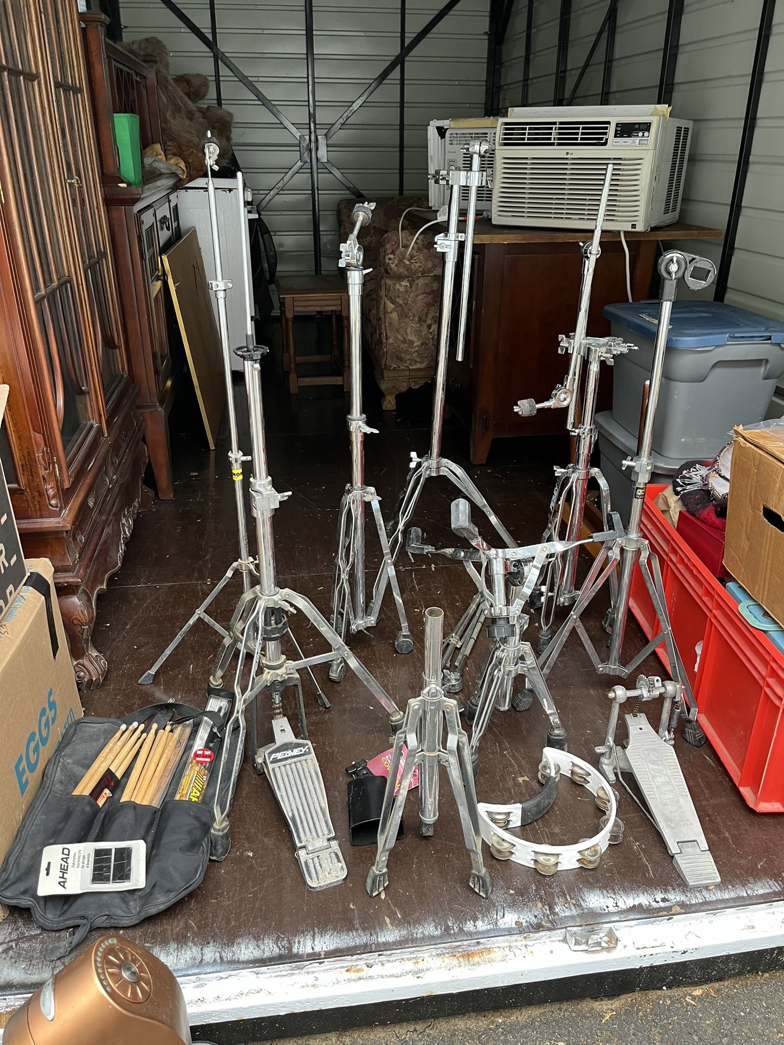 Must Sell ASAP Stands For Cymbals and Drums, With Tambourine, Block And Sticks