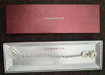 NIB Charter Club Heart Link Chain Bracelet in Silver