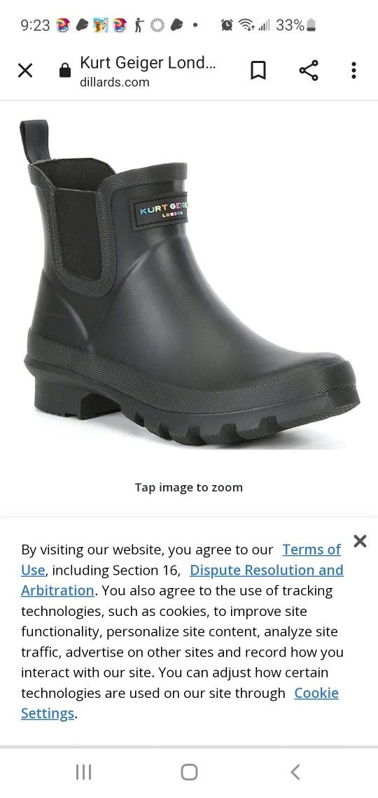 Kurt Geiger London Rain Boots Black EU 38 US 7