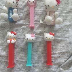Hello Kitty Pez Dispenser Lot Of 6