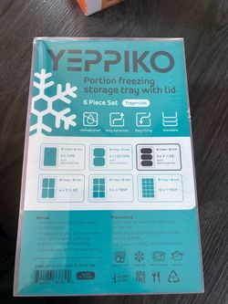 Yeppiko Portion Freezing Storage Tray with Lid 6-Piece Set