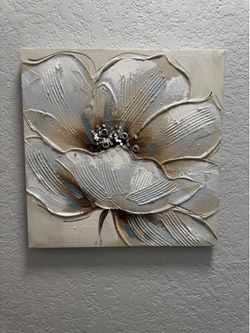 Wall art, white flower