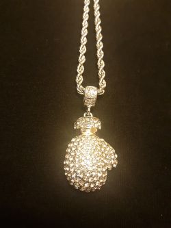 Boxing Glove rope chain with stones 20"