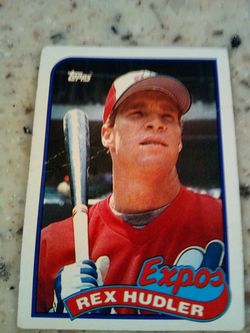 Vintage 1989 Topps baseball/ Rex hudler/ expos/ second base/ card # 346