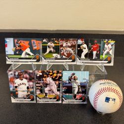 Brandon Crawford Career Highlight 6 Card Set + Game Used Ball (vs LAD) - SF Giants