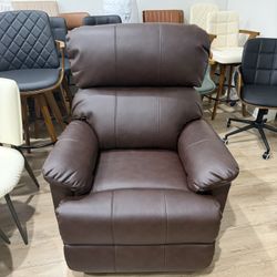 Flex Triple Motors Wall Hugger Power Recliner Chair with Power Headrest & Lumbar Support Independent Adjustment for Living Room, Leather Electric Recl