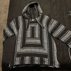 Aztec Black And White Hoodie 