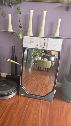 NEW +$60 value Threshold 16x28 Metal Oval Wall Mirror NIB