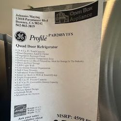 GE Profile 36" 28 Cu Ft French Door Refrigerator PAD28BYTFS