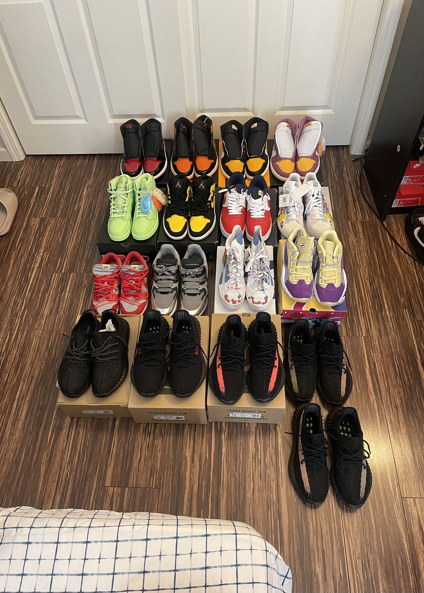 Jordan’s, Yeezys, Adidas, Nike, Alexander McQueen, Reebok 