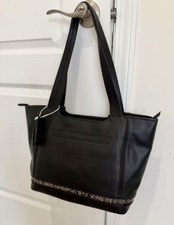 The Sak Real Leather Tote Bag With Animal Print Accent NWT