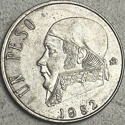 1982 Mexican 1 Peso - Misaligned