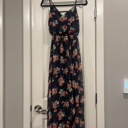 Navy Blue Flower Dress 