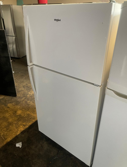 Whirlpool Top Freezer Fridge — White, Clean Inside