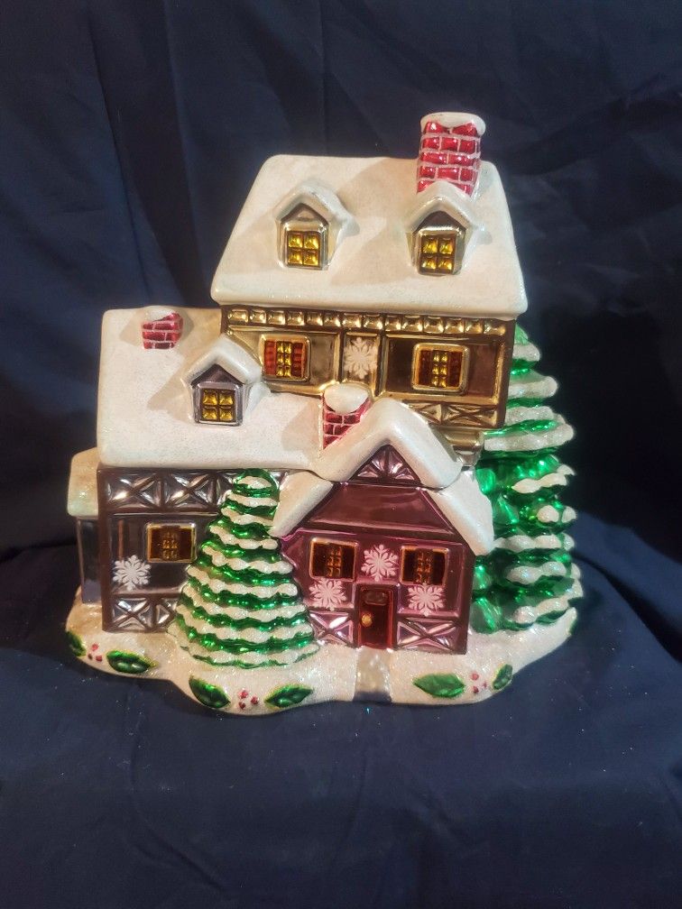 Christmas House Cookie Jar