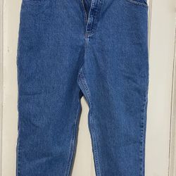 L.L.Bean Womens Jeans 16 P Original Fit Relaxed Blue Denim High Rise