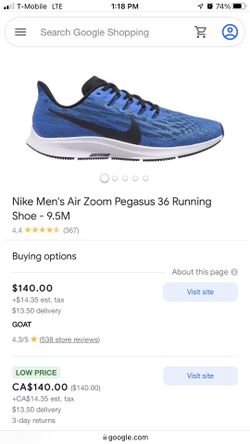 nike zoom pegasus36 size 9