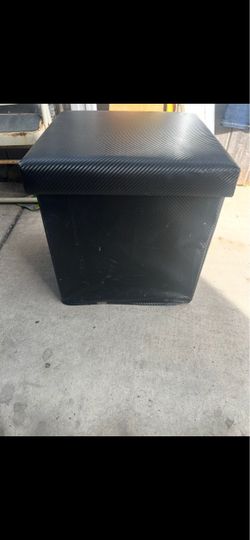 Black Carbon Fiber Print Storage Ottoman