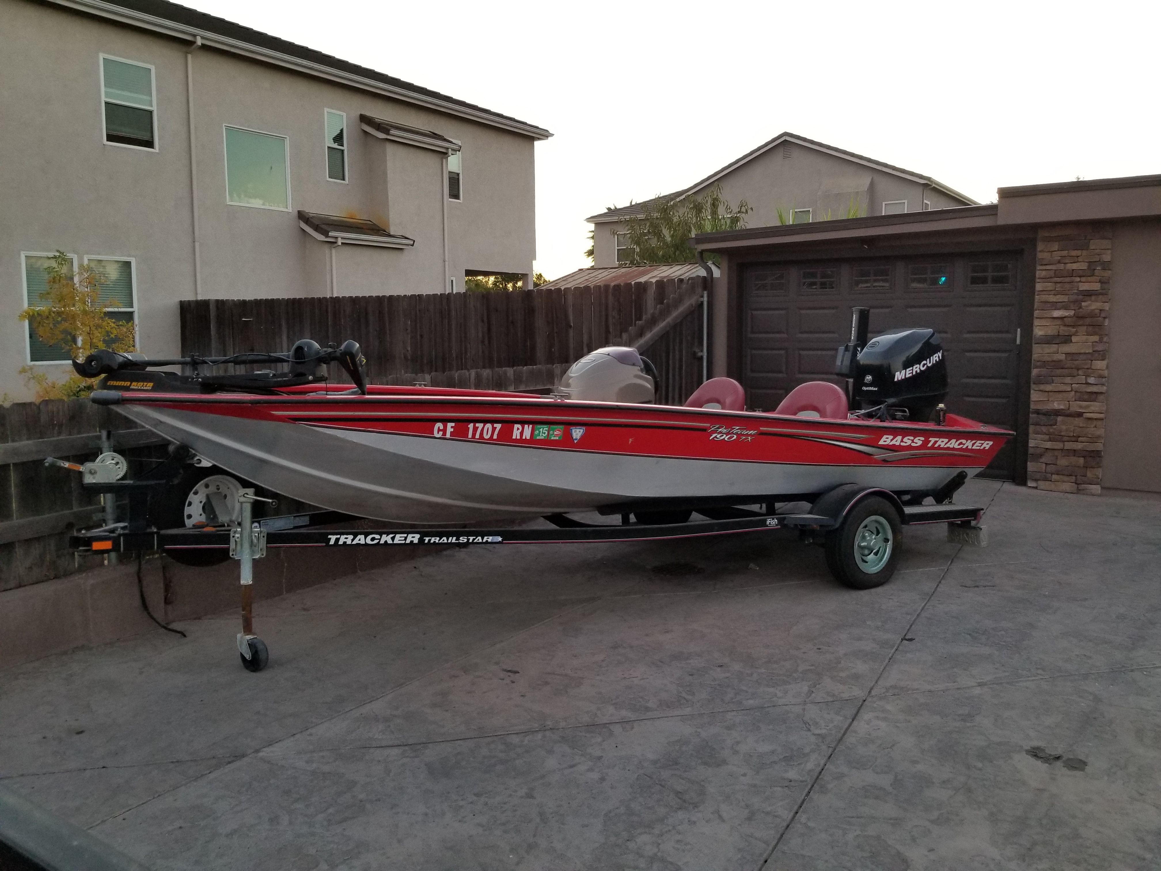 Tracker bass boat new fish finder new power pole