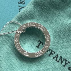 Tiffany & Co1837 Sterling Silver Round Pendant Necklace 