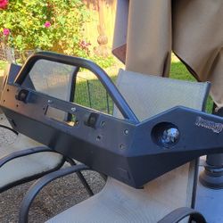 Rock Hard 4x4™ Patriot Series Full Width Front Bumper w/ Lowered Winch Plate for Jeep Wrangler JK 2007 - 2018 [RH-5005]