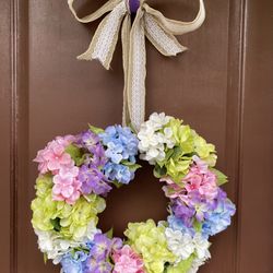 Hydrangeas Flowers Wreath..