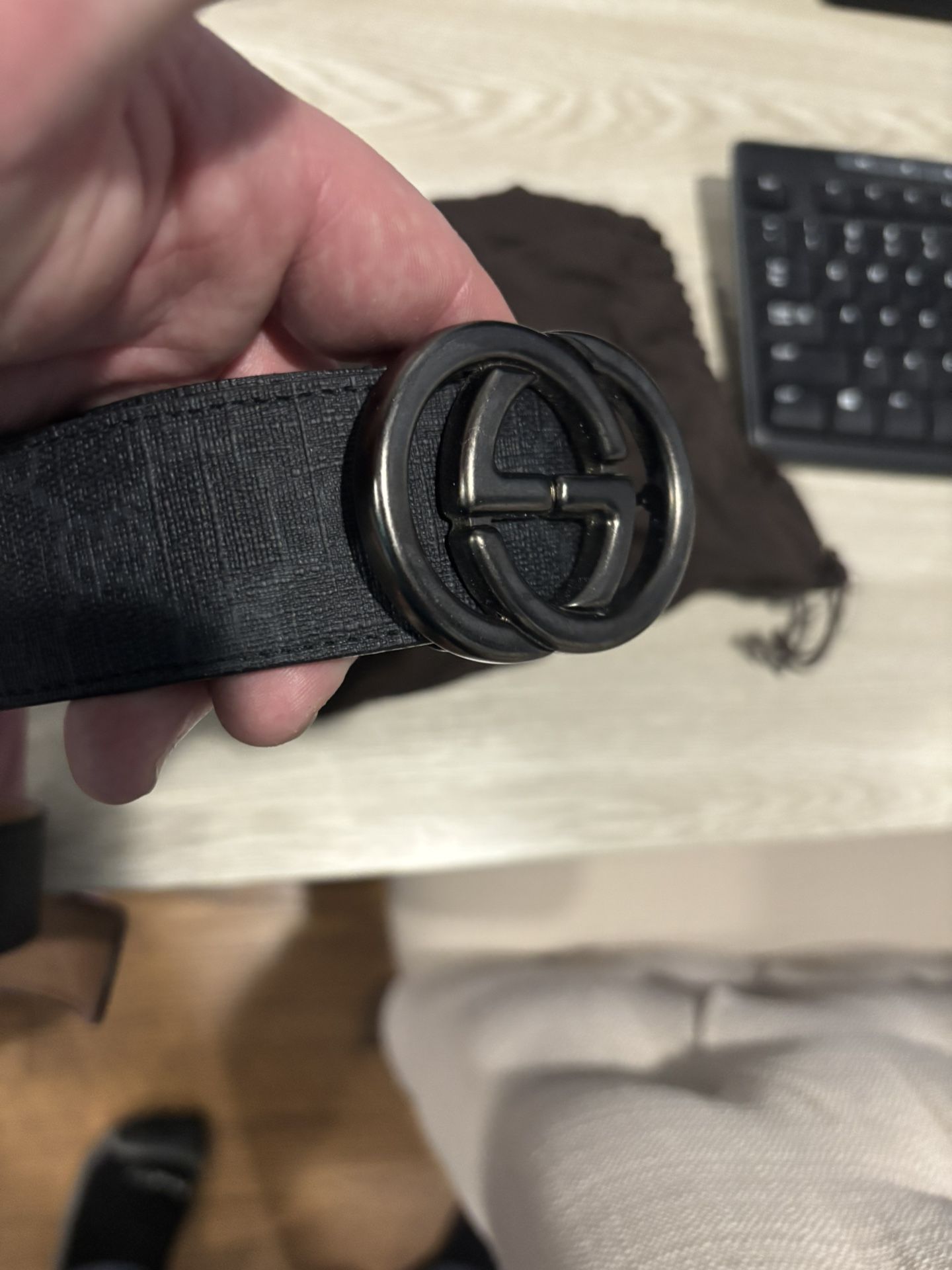 Black Gucci Belt Authentic 103-42