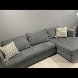 Grey Couch With pull Out Bed