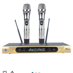 IDOLPRO UHF-626 Dual Channel Wireless Microphones With New Digital Technology NEW