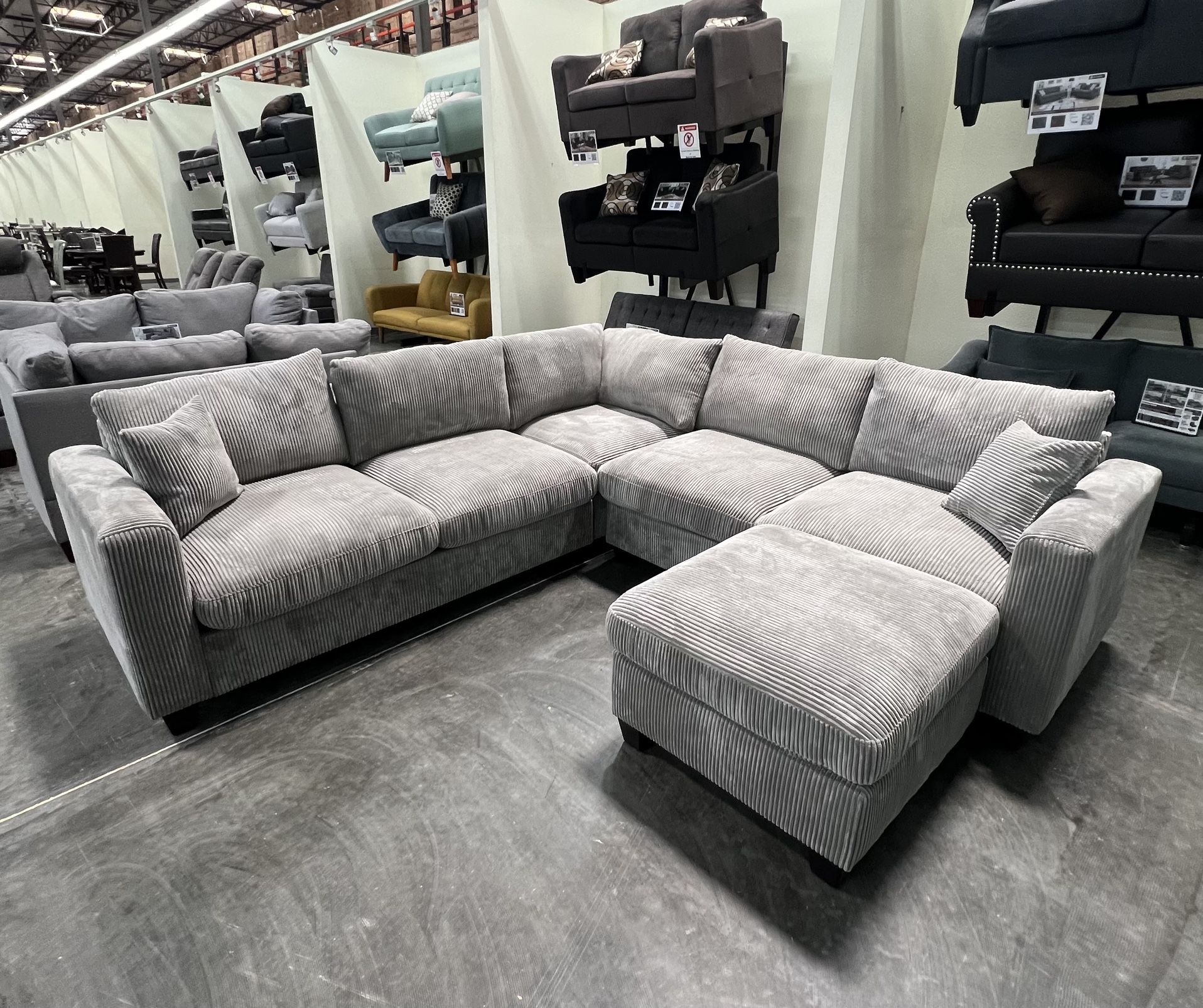 Corduroy Sectional Sofa With Ottoman,All Products : American Fashion Style Bags On Sale