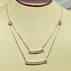 18k gold double necklace