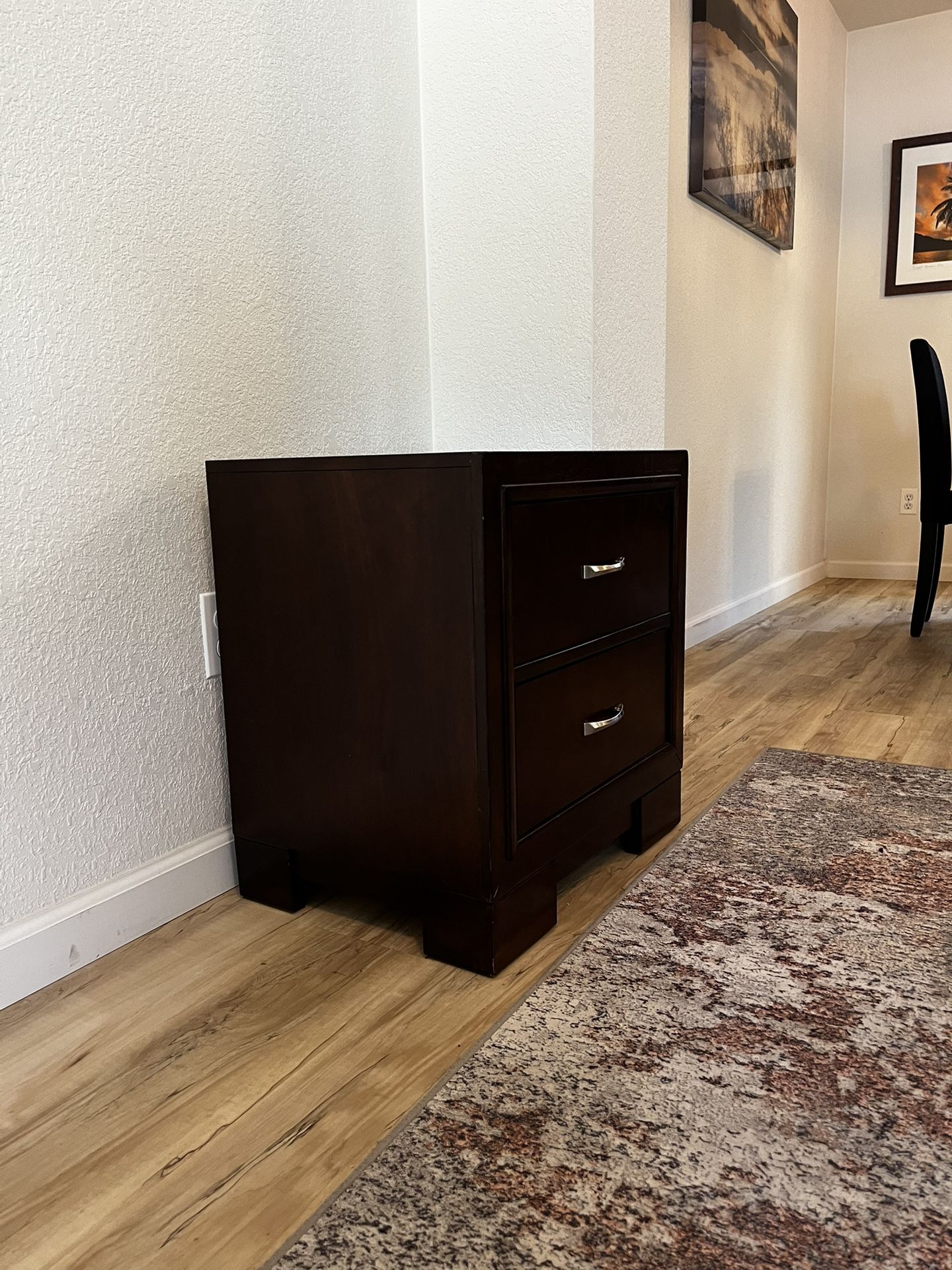 Elegant Dark Wood Night Stand