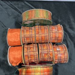 Orange Wired Ribbon 