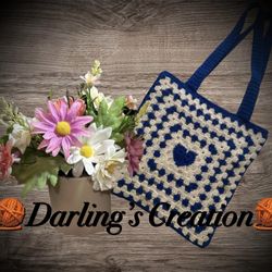 Crochet Handmade Granny Square Bag